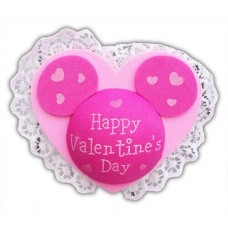 *Last one* Mickey & Minnie Lace Happy Valentine's Day Antenna Topper / Desktop Bobble Buddy 